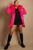 Fuchsia Fur Lined Parka Coat 