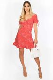 Red Polka Dot Day Dress With Frill Hem