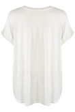 Overall Scarf Print Oversize Top in White