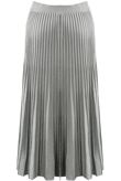 Grey Ribbed Pleated Maxi Skirt 