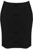 Black Front Button Up Mini Skirt