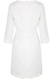 White Scallop Textured Shift Dress 