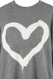 Grey Heart & NY Slogan Print Knitted Jumper
