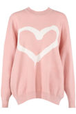 Pink Heart & NY Slogan Print Knitted Jumper