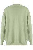 Green Sequin Lip With Golden Button Trim Knitted Jumper