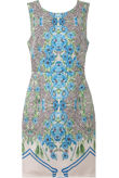 Blue Floral Print Satine Tulip Dress