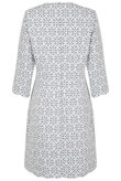 White Scallop Embossed Print Shift Dress