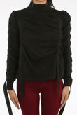 Straps Trim Mock Neck Jumper in Black