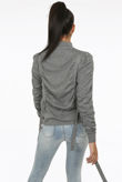 Straps Trim Mock Neck Jumper in Grey