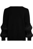 Black Pearl Fur Sleeve Knitted Jumper