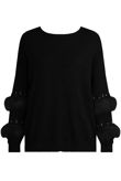 Black Pearl Fur Sleeve Knitted Jumper