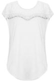 White Floral Lace Fringed Short Sleeve Tops