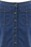 Blue Denim Front Pocket Mini Skirt