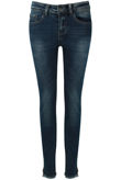 Frayed Zip Ankles Denim Jeans 