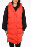 High Shine Sleeveless Long Puffer Jacket