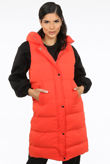 High Shine Sleeveless Long Puffer Jacket