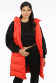 High Shine Sleeveless Long Puffer Jacket