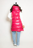 High Shine Sleeveless Long Puffer Jacket