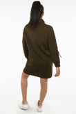 Studded ROCK ROLL Slogan High Neck Jumper Dress