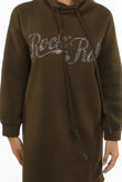 Studded ROCK ROLL Slogan High Neck Jumper Dress