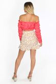 Fuchsia Ruffle Long Sleeve Crop Top