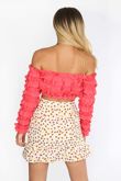 Fuchsia Ruffle Long Sleeve Crop Top