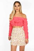 Fuchsia Ruffle Long Sleeve Crop Top