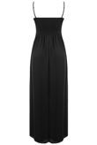 Black Sequin Detail Pleated Maxi Dress
