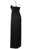 Black Sequin Detail Pleated Maxi Dress