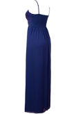 Navy Sequin Detail Pleated Maxi Dress