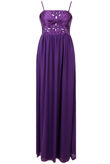 Purple Sequin Detail Pleated Maxi Dress