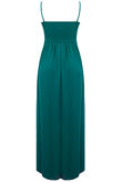 Teal Sequin Detail Pleated Maxi Dress