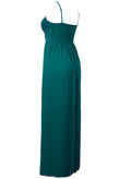 Teal Sequin Detail Pleated Maxi Dress