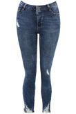 Acid Wash Frayed Ankle Grazers Jeans