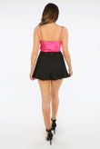 Fuchsia Satin Cowl Neck Bodysuit