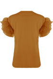 Camel Tulle Sleeve Tees 