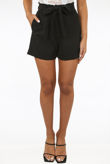 Black Front Knot Pocketed Shorts