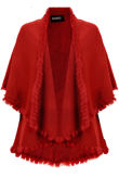 Red Flower Detail Cape Cardigan
