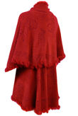 Red Flower Detail Cape Cardigan