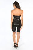 Black Sequin Bandeau Fitted Playsuit
