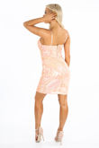 Sequin Strappy Bodycon Dress In Pink