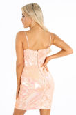 Sequin Strappy Bodycon Dress In Pink