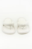 White Pu Padded Thong mule Sandals