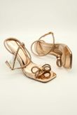 Champaign Wrap Around Diamante Bow Square To Heels