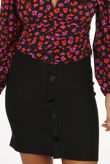 Black Front Button Up Mini Skirt