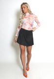 Orange Marble Print Sheer Bodysuit