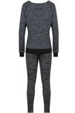 Grey Knitted Stud & Zip Detail Top & Pant Set