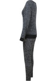 Grey Knitted Stud & Zip Detail Top & Pant Set