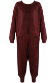 Wine Melange Knitted Jumper & Jogger Loungewear