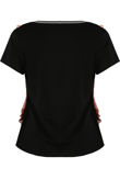 Black DAYTIME & NIGHT Slogan Frill Tee